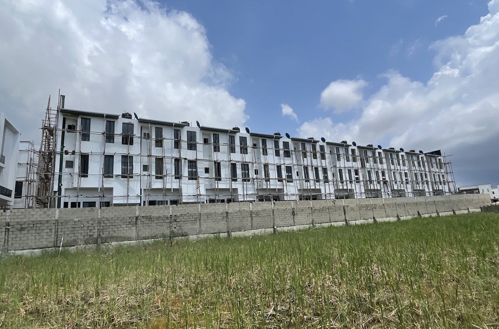 Delivered terrace row with glazed balconies